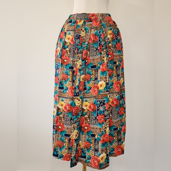 Kim Rogers Dresses & Skirts - Vintage Kim Rogers Colorful Flowery Teachers Skirt